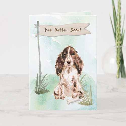 Brown Cocker Spaniel Feel Better Surgery with Dog Card