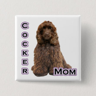 Brown Cocker Spaniel Mom 4 - Button
