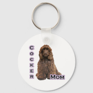 Brown Cocker Spaniel Mom 4 - Keychain