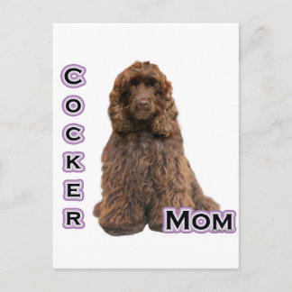 Brown Cocker Spaniel Mom; Cocker Spaniel Mother Postcard
