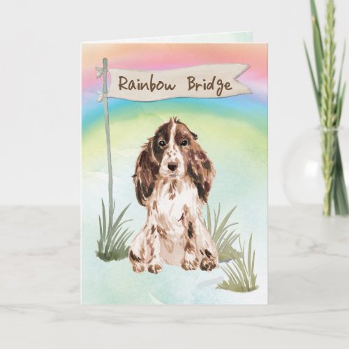 Brown Cocker Spaniel Pet Sympathy Over Rainbow Card