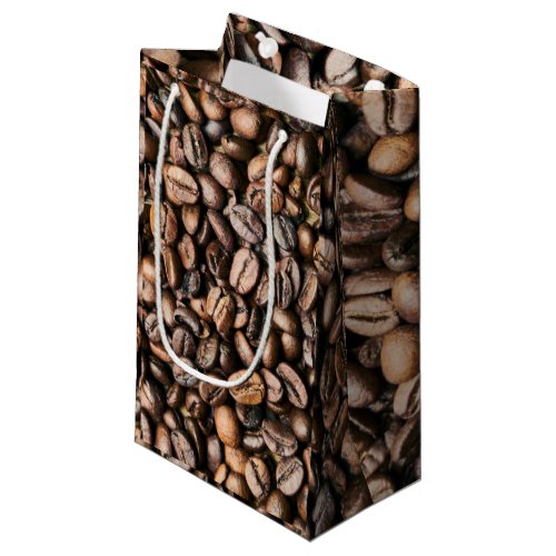 Brown Coffee Bean Background Small Gift Bag