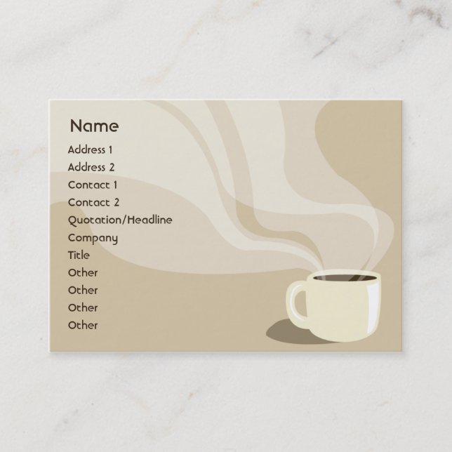 Brown Coffee Cup - Chubby Business Card (Front)