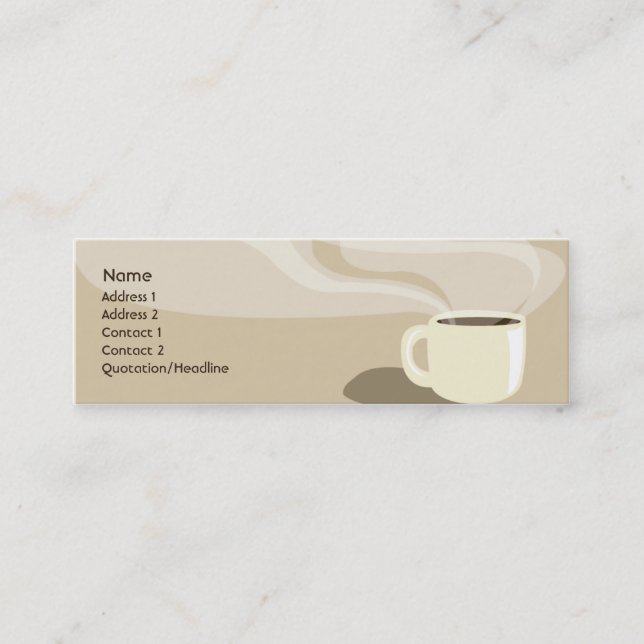 Brown Coffee Cup - Skinny Mini Business Card (Front)