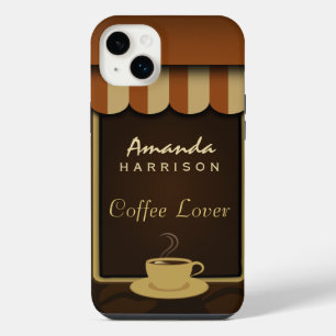 Brown Coffee Lover Cafe Shop Front Awnings Tough iPhone 14 Plus Case