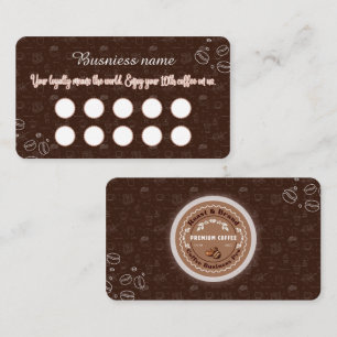Brown Coffee Loyalty Card Minimal Design