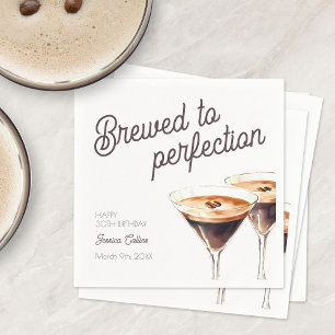 Brown Coffee Martini Thirty 30th Birthday Party Napkins
