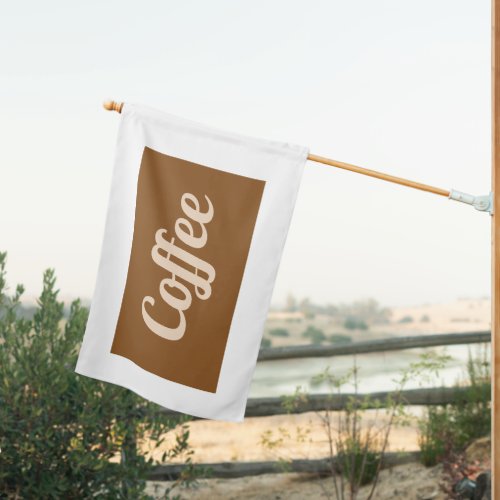 BROWN COFFEE OPEN SIGN FLAG