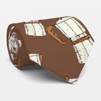 Brown Coffee seamless pattern artwork Neck Tie