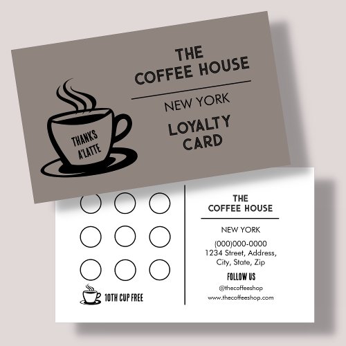 Brown  Coffee Shop Loyalty Card
