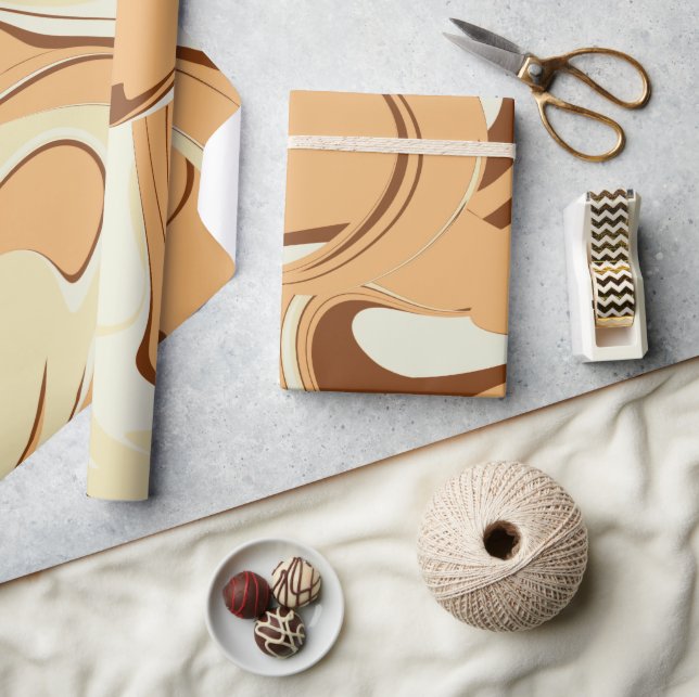 Brown Coffee Swirl Wrapping Paper (Crafts)