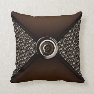 Brown Coin Scale Designer Bag Throw Pillow