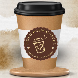 Brown Cold brew coffee Personalized Branding Classic Round Sticker