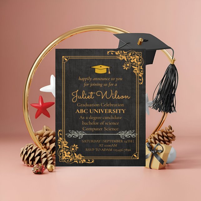 brown college university graduation commencement invitation (Creator Uploaded)