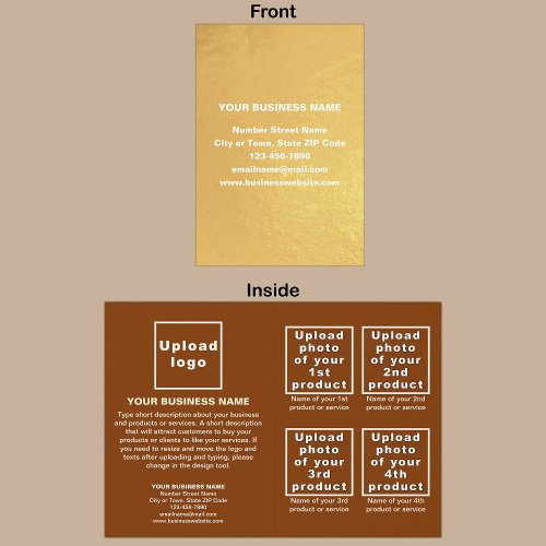 Brown Color Business Brand on Foil Card