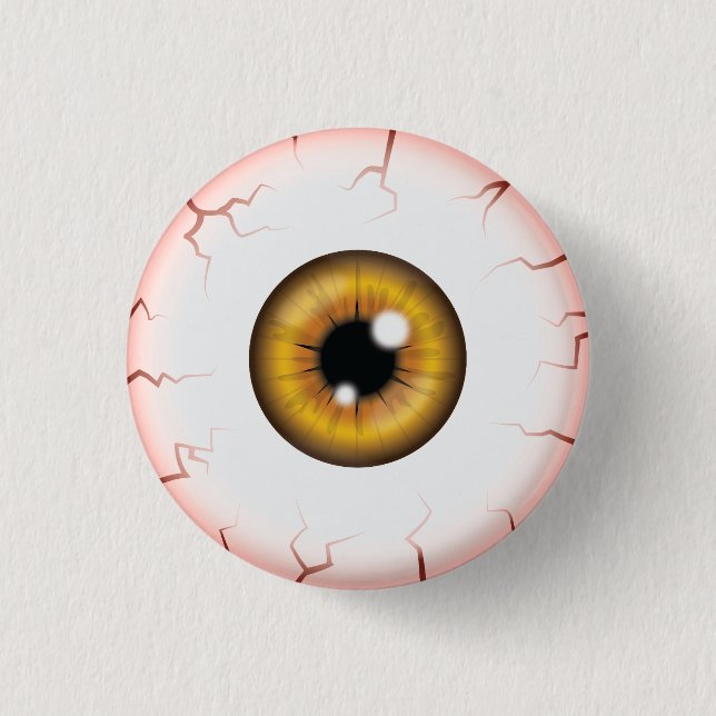 Brown Color Eyeball Halloween Bloodshot Eyeball Button (Front)