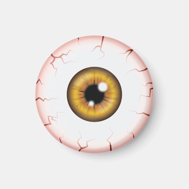 Brown Color Eyeball Halloween Bloodshot Eyeball Magnet (Front)