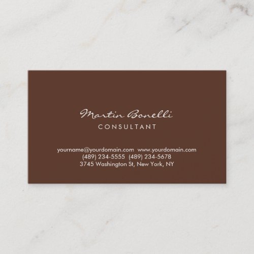 Brown Color Minimalist Modern Professional Business Card