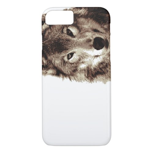 Brown Color Tones Wolf iPhone 7 Case