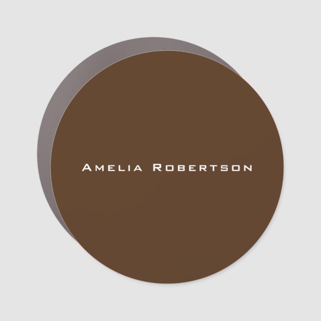 Brown Color Trendy Modern Professional Custom Car Magnet (Front)