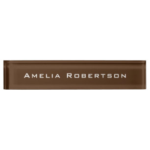 Brown Color Trendy Modern Professional Custom Desk Name Plate