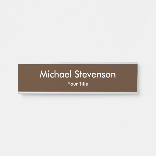 Brown Color Unique Elegant Modern  Door Sign (Front)