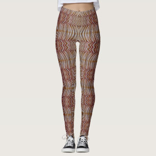 Brown color zigzag pattern "Ratti_Creative_Arts" Leggings