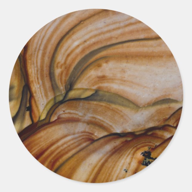Brown colored Deschutes Jasper Classic Round Sticker (Front)