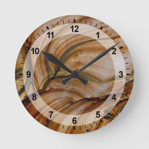 Brown colored Deschutes Jasper Round Clock