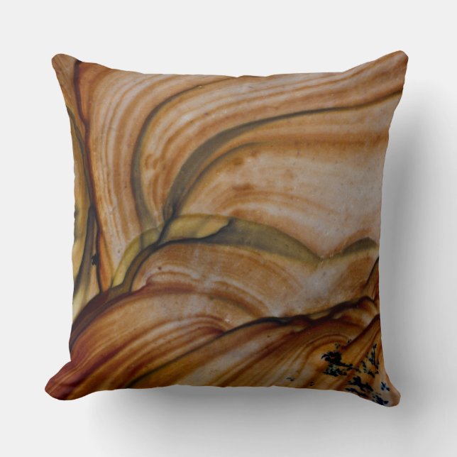 Brown colored Deschutes Jasper Throw Pillow (Front)