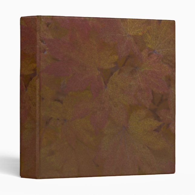Brown Colored Fall Maple Leaves Binder (Front/Spine)