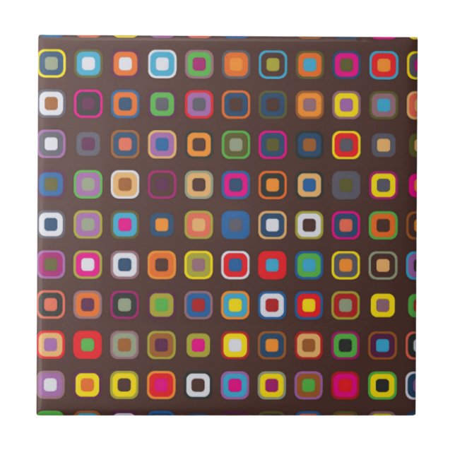 Brown Colored Square Pattern Tile (Front)