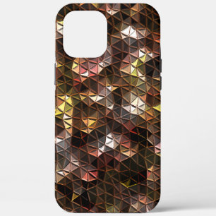 Brown colored triangular mosaic with slight relief iPhone 12 pro max case