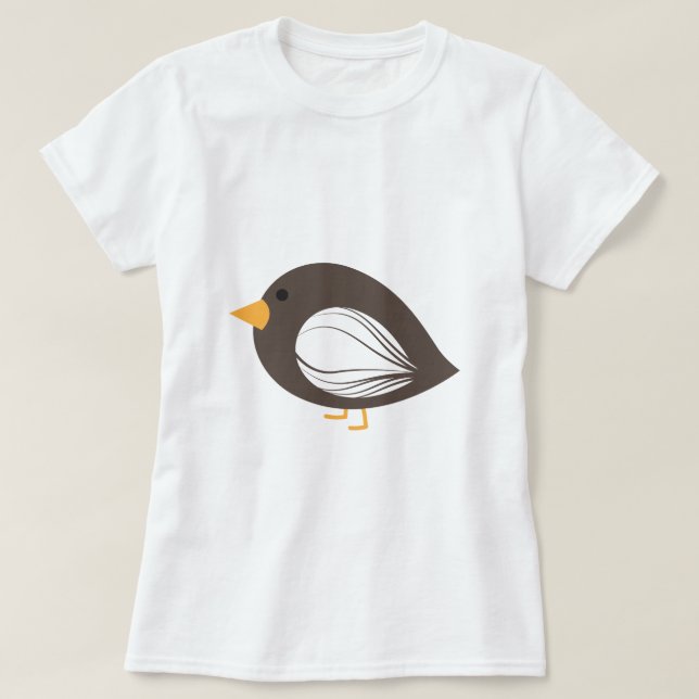 Brown colorful quirky birds T-Shirt (Design Front)