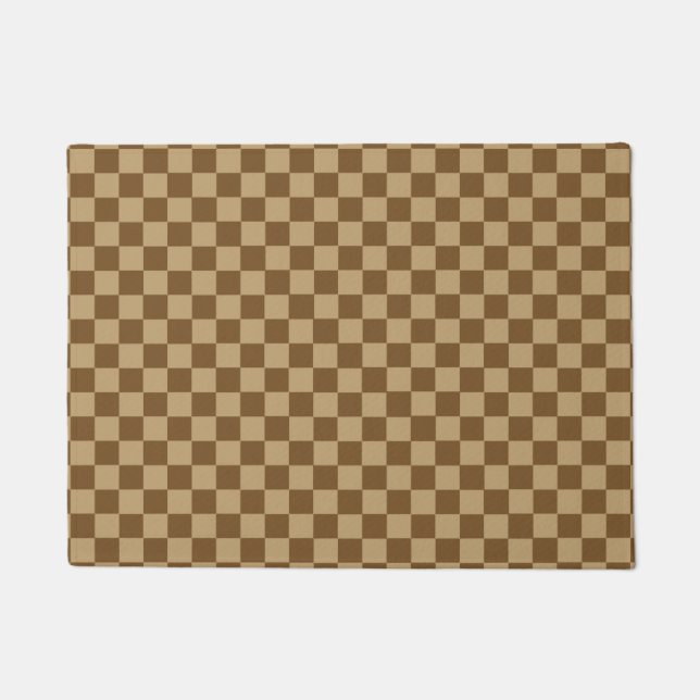 Brown Combination Classic Checkerboard by STaylor Doormat (Front)