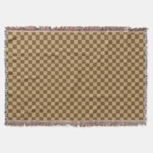 Brown Combination Classic Checkerboard Throw Blanket