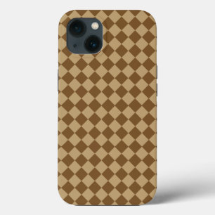 Brown Combination Diamond Pattern by STaylor iPhone 13 Case