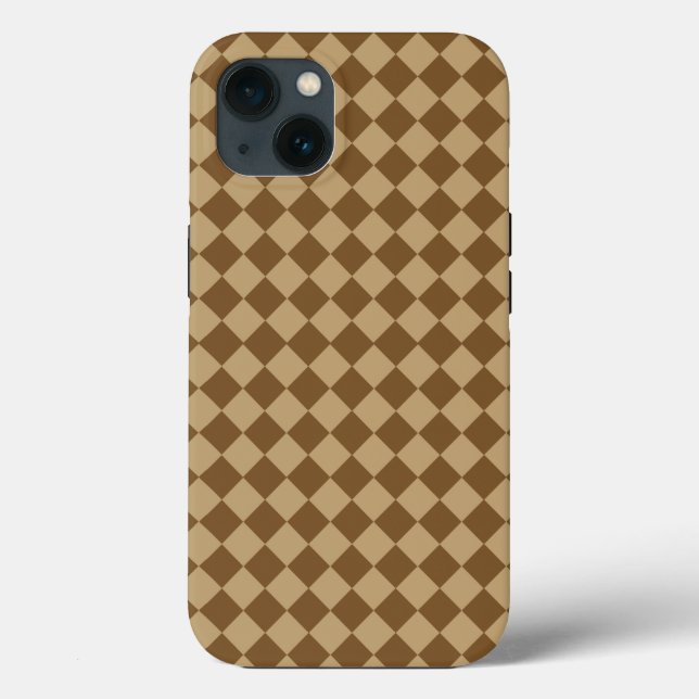 Brown Combination Diamond Pattern by STaylor Case-Mate iPhone Case (Back)