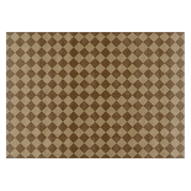 Brown Combination Diamond Pattern by STaylor Cutting Board (Front)