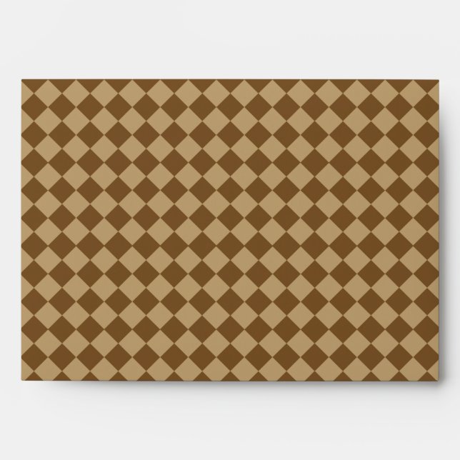 Brown Combination Diamond Pattern by STaylor Envelope (Front)