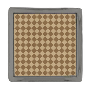 Brown Combination Diamond Pattern by STaylor Gunmetal Finish Lapel Pin