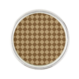 Brown Combination Diamond Pattern by STaylor Lapel Pin