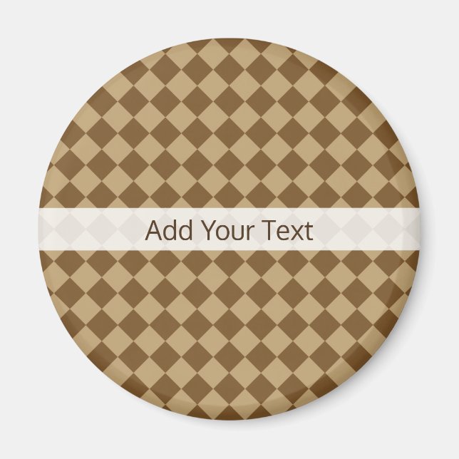 Brown Combination Diamond Pattern by STaylor Magnet (Front)