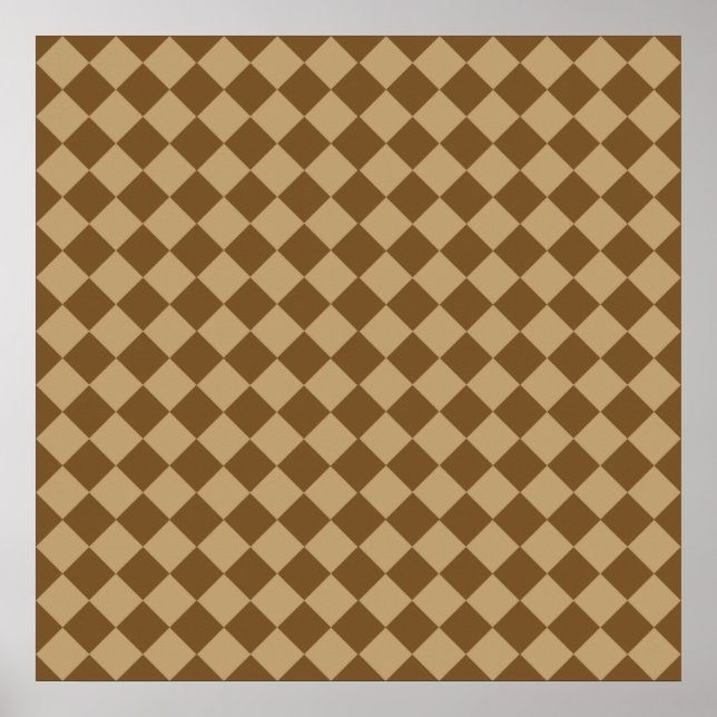 Brown Combination Diamond Pattern by STaylor Poster (Front)
