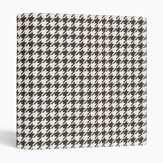 Brown Combination Houndstooth by Shirley Taylor 3 Ring Binder (Front/Spine)
