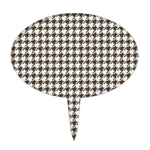 Brown Combination Houndstooth by Shirley Taylor Cake Topper