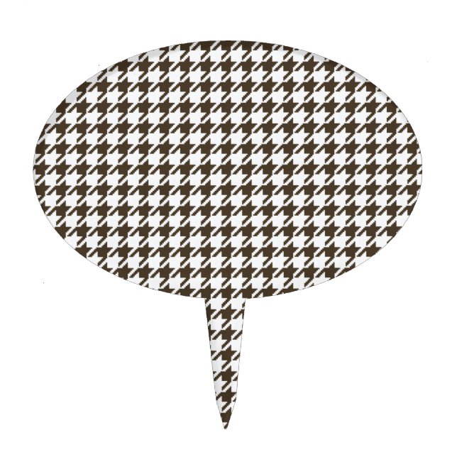 Brown Combination Houndstooth by Shirley Taylor Cake Topper (Front)