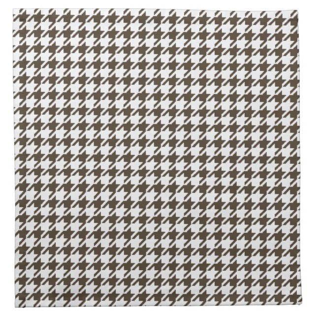 Brown Combination Houndstooth by Shirley Taylor Cloth Napkin (Front)