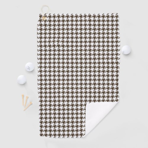 Brown Combination Houndstooth by Shirley Taylor Golf Towel