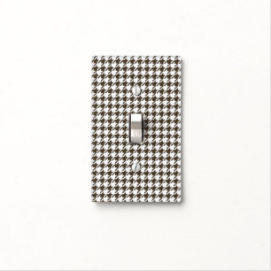 Brown Combination Houndstooth by Shirley Taylor Light Switch Cover